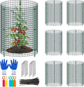 6 Set Wire Plant Protector from Animals - 12"x16" 18Pcs Metal Mesh Plant Cage Covers, Dual Secure with U-Stake & Support, Garden Rabbit Barricade Chicken Wire Cloche for Plants Shrubs Vegetable Flower