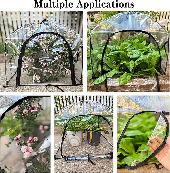 24.5″ *24.5″ *20.5″, Mini Greenhouse Winter Plant Warm Covers - Raised Bed Cover for Seed Starting, Warm Tent Freeze Protection Humidity Domes for Gardening & Winter Shelter and Protecting Plants 2pcs
