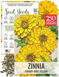 Seed Needs Zinnia Seeds for Planting Canary Bird Yellow Zinnias - Heirloom & Open Pollinated Annual Cut Flowers for a Butterfly Garden (1 Pack)