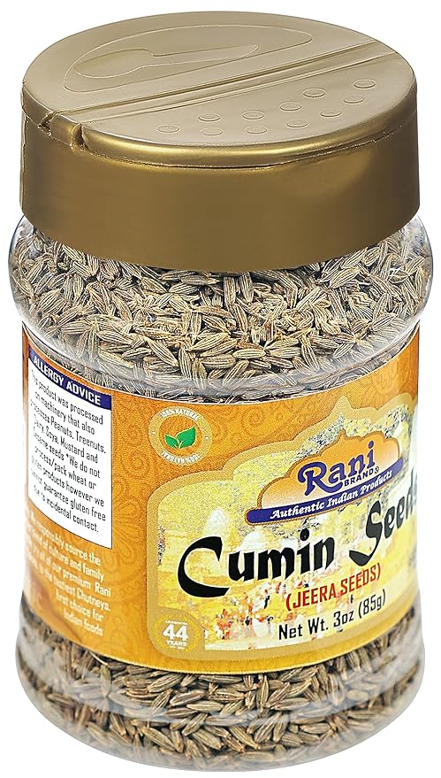 Rani Cumin Seeds Whole (Jeera) Spice 3oz (85g) PET Jar ~ All Natural | Gluten Friendly | NON-GMO | Kosher | Vegan | Indian Origin