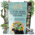 Grow Queen All-In-One Organic Succulent Fertilizer, Cactus Fertilizer, Succulent Plant Food, Bonsai & Cactus Food, 1lb bag = 25 Single Servings, Fast & Slow Release feeds up to 100 plants for 8 months
