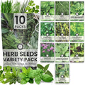 Herb Seeds | 10 Invidiual Packs | 2026 Season | Non-GMO | Mint, Parsley, Basil, Thyme & More! | for Planting Indoor & Outdoor | by Family Sown
