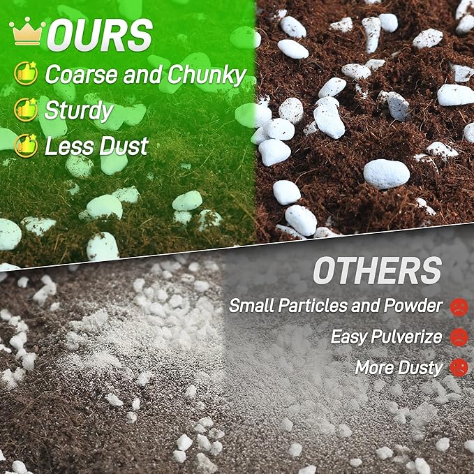 3 Quarts Perlite for Plant Soil - Amendment for Potting Soil, Improves Drainage and Aeration for Soil,Better for Root Growth (1/4 inch)