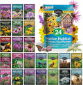 Native Plant Seeds for Planting 24 Variety Pack – Perennial & Annual North American Wildflowers for Butterfly & Bee-Friendly Pollinator Gardens – Non-GMO Heirloom – Survival Garden Seeds