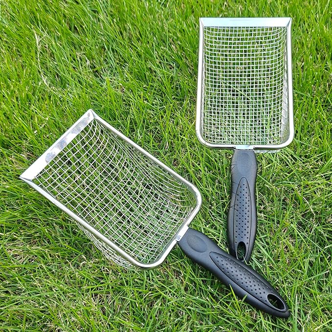 Gardening Soil Sifter Pack of 2 - Garden Sand Soil Compost Sifter with Handle - Two Garden Sifters (3.8mm and 5mm Mesh),Ideal for Sand, Rocks, Dirt, Compost - Perfect for Gardening