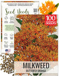 Seed Needs Orange Milkweed Seeds for Planting Butterfly Weed - Heirloom & Untreated Perennial Flower Seed to Grow a Monarch Butterfly Garden (1 Pack)