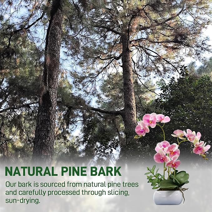2qt Orchid Bark Horticultural Grade- Natural Mulch for Potted Plants, Root Development of Orchid Plants and Garden Soil Amendment Mix