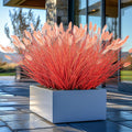 Ttranewsoo Fake Grass Fall Flowers Artificial Shrubs Artificial Grass Wheatgrass Cattails Fake Grass Decorations Artificial Plants Ornamental Grass Outdoor Grass Green Leafy Decorations (12PCS)Orange