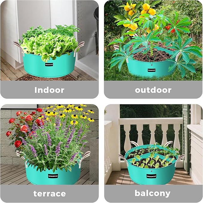 2 Pack 50 Gallon 3 Compartment Potato Grow Bag,Vegetable Growing BagThickened PE Garden Pots with Drainage Holes Branch-Binding Holes, Reusable Plant Bag for Vegetables、Flowers