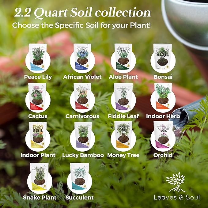 Professional Peace Lily Soil | Large 8.2 Quarts Ready to Use for Peace Lily Plants | Peat Moss, Coco Coir, Perlite, Dolomite | Made in USA