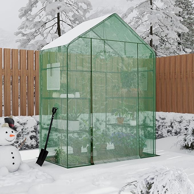 Portable Greenhouse, 57 x 57 x 76'' Greenhouses for Outdoors, Durable Small Green House Kit, Thicken PE Cover, Walk in Green Houses for Indoor Backyard Outside