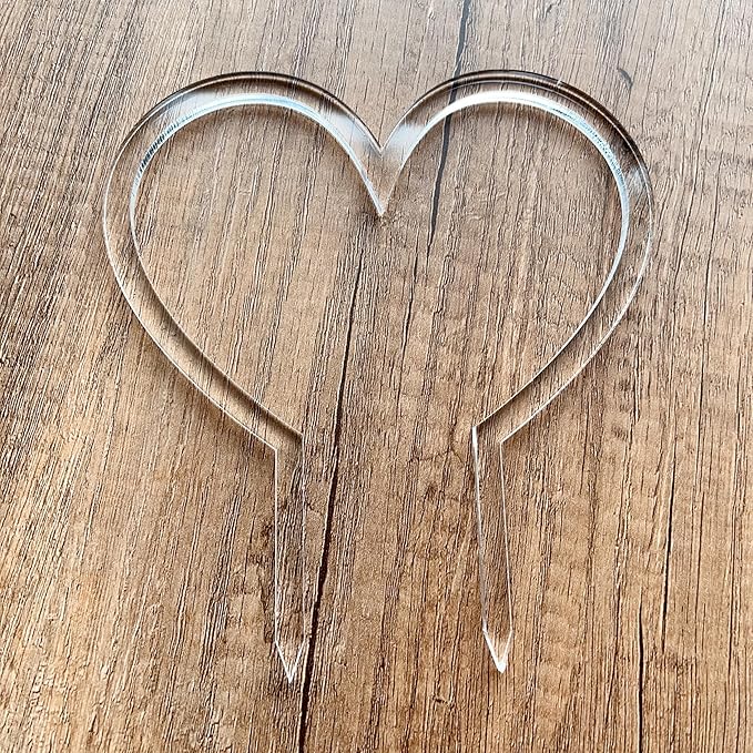 CHENRUI Heart Shape Super Clear Acrylic Indoor Plant Trellis, Hoya Trellis, Houseplant Trellis, Plant Gift, Plant Support and Growth (6'' x 6.5'')