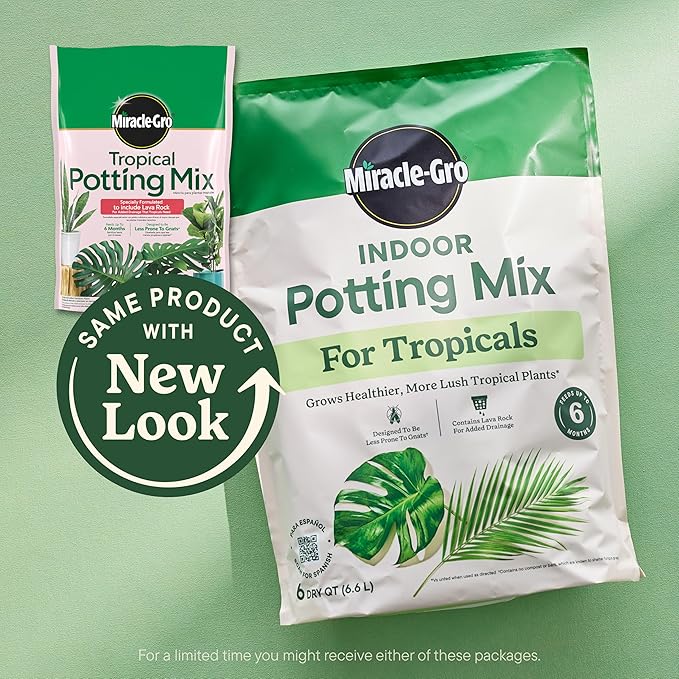 Miracle-Gro Tropical Potting Mix - Growing Media for Tropical Plants Living in Indoor and Outdoor Containers, 6 qt. (2-Pack)