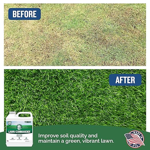 Turf Titan Lawn Commander – All-in-One Lawn Booster and Fertilizer (32 oz) – Peak Growth & Green Grass for All Seasons – Tri-Action Nitrogen Tech Fertilizer Concentrate – Covers up to 8,000 Sq Ft
