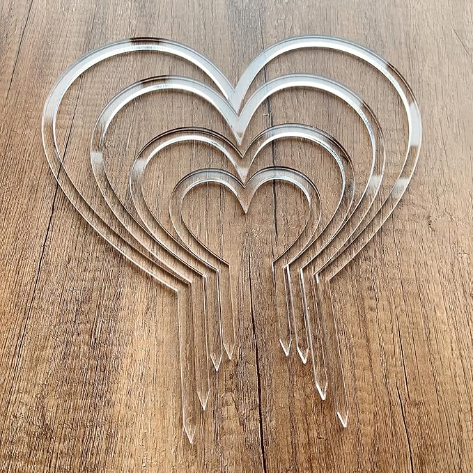 Heart Shape Super Clear Trellis, Hoya Trellis, Indoor Plant Trellis, Houseplant Trellis, Plant Gift, Plant Support and Growth (Set of 4)