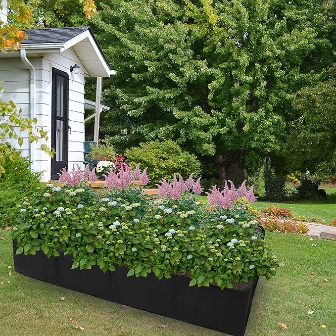 Gardzen 2 Pack Fabric Raised Garden Beds, 2x4x1 FT - 8 Grids Grow Bed for Square Foot Gardening, Planting Box for Vegetables, Herbs, Flowers