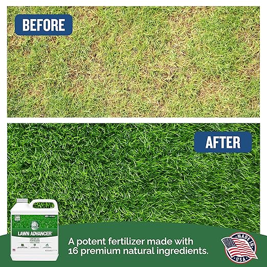 Turf Titan Lawn Advancer – Green Lawn Booster and Lawn Fertilizer (32 oz) – Fast Acting Grass Fertilizer w/Tri-Action Formula – Fertilizer Concentrate for Grass Growth - Covers up to 8,000 Sq F
