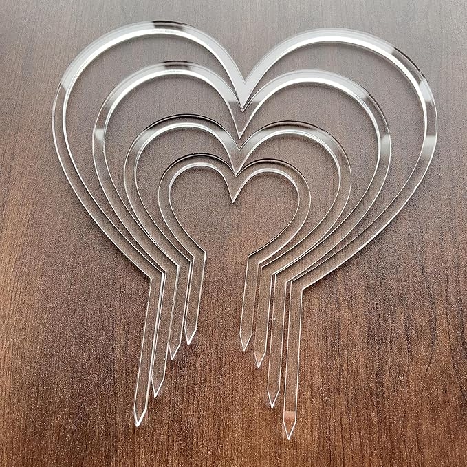 Heart Shape Super Clear Trellis, Hoya Trellis, Indoor Plant Trellis, Houseplant Trellis, Plant Gift, Plant Support and Growth (Set of 4)