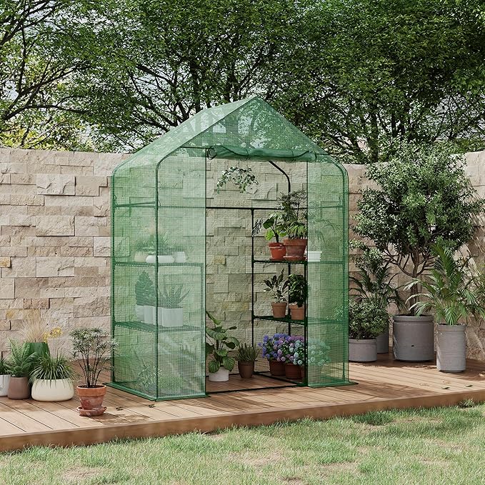 Portable Greenhouse, 57 x 57 x 76'' Greenhouses for Outdoors, Durable Small Green House Kit, Thicken PE Cover, Walk in Green Houses for Indoor Backyard Outside