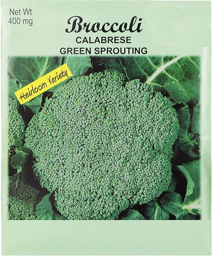 Set of 50 Broccoli Calabrese Green Sprouting Vegetable Seed Packs - 100% GMO Free - Heirloom - Black Duck Brand (50, Broccoli- Calabrese Green Sprouting)